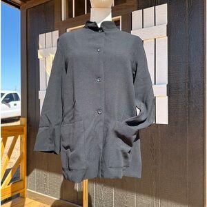 Eileen Fisher Long sleeve Button top size small. Black. Wool.